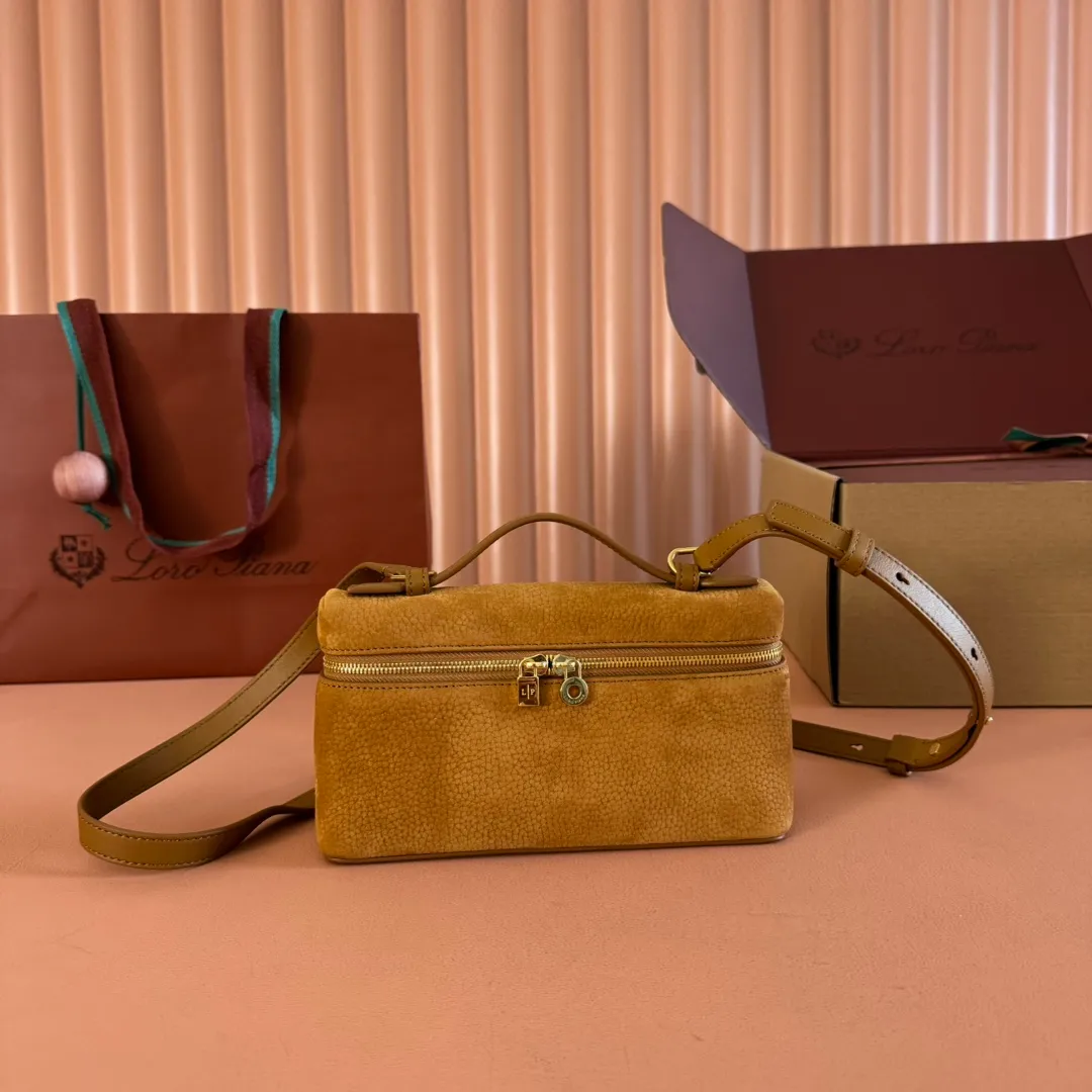 💋💋💋【Original leather configuration counter complete package】 𝐋𝐨𝐫𝐨 𝐏𝐢𝐚𝐧@ Extra pocket L19 series handbag/crossbody bag📦